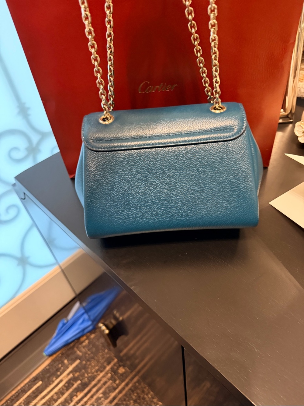Cartier Panthere Graphique Small Leather Shoulder Bag with champagne Hardware - Picture 3 of 9